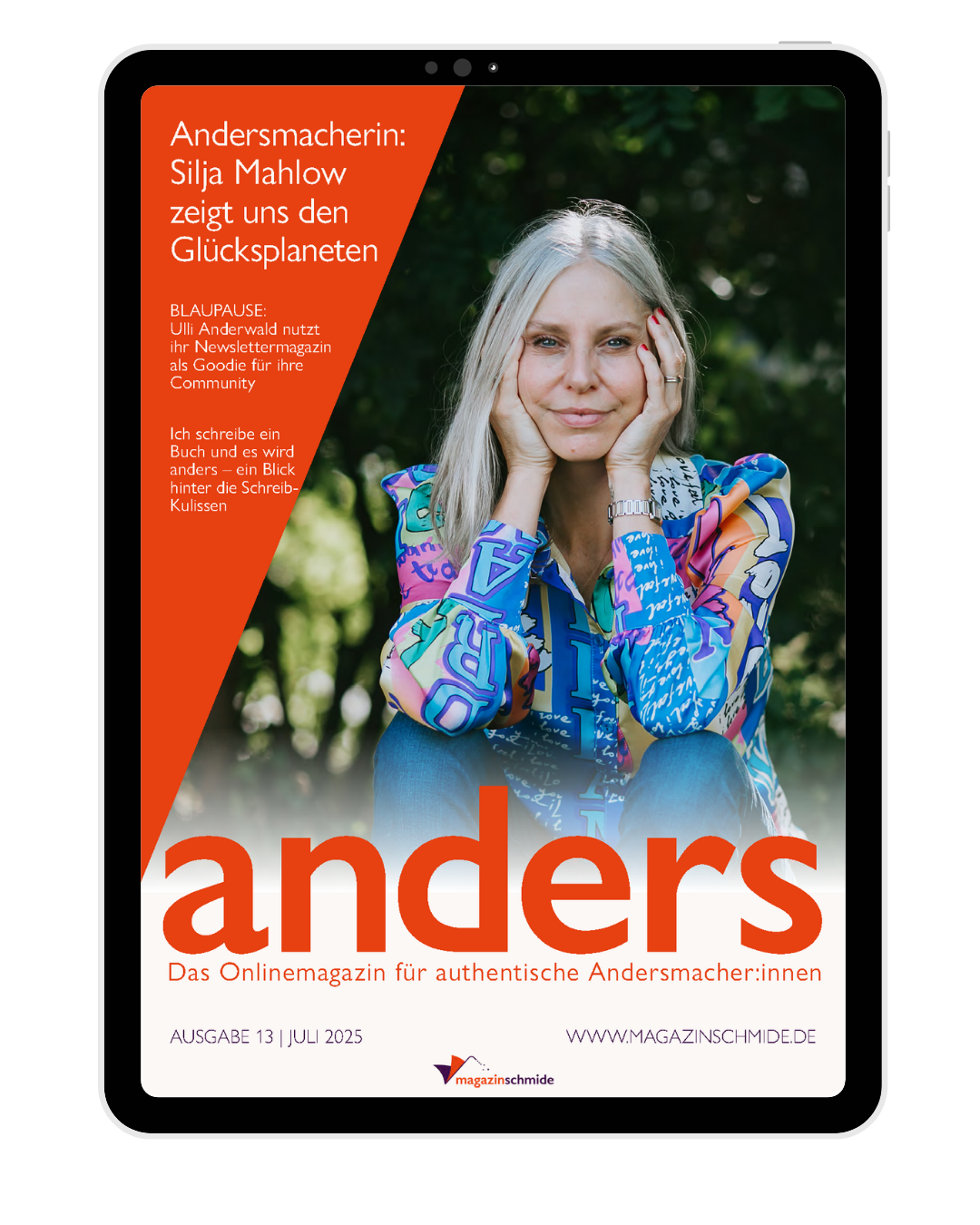 Cover der Ausgabe 13 des anders-Magazins von Steffi Schmid mit der Andersmacherin Silja Mahlow