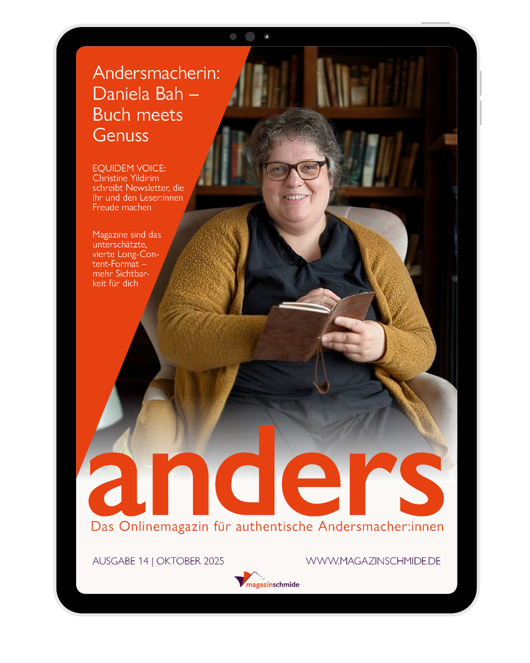 Cover der Ausgabe 14 des anders-Magazins von Steffi Schmid mit der Andersmacherin Daniela Bah
