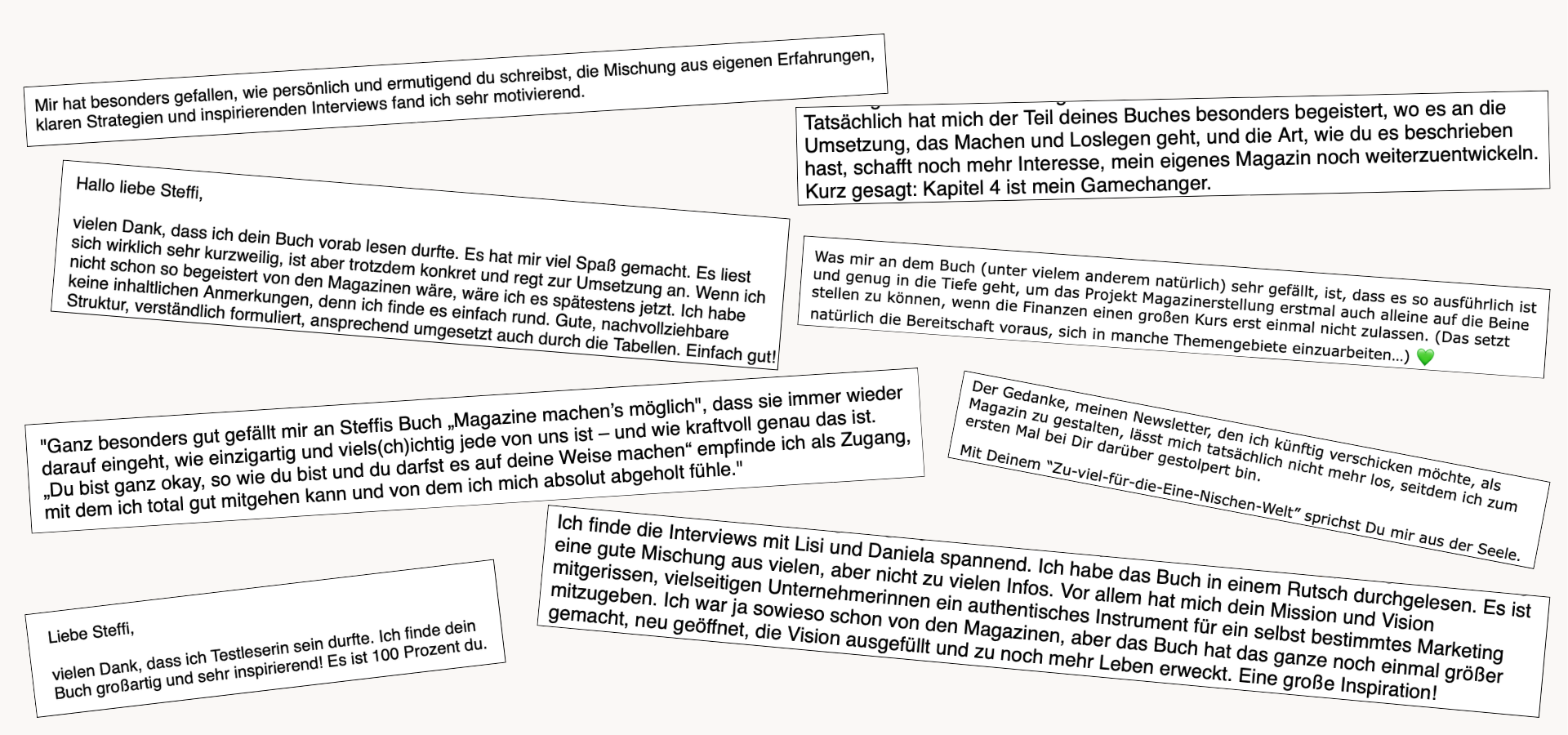 Das sagen die Testleser:innen über das Buch "Magazine machen's möglich" von Steffi Schmid